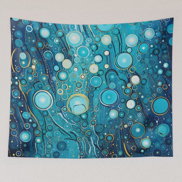 Item preview, Aboriginal Inspired Dot Art - Ocean Turquoise Bubbles designed and sold by GrinGalore.