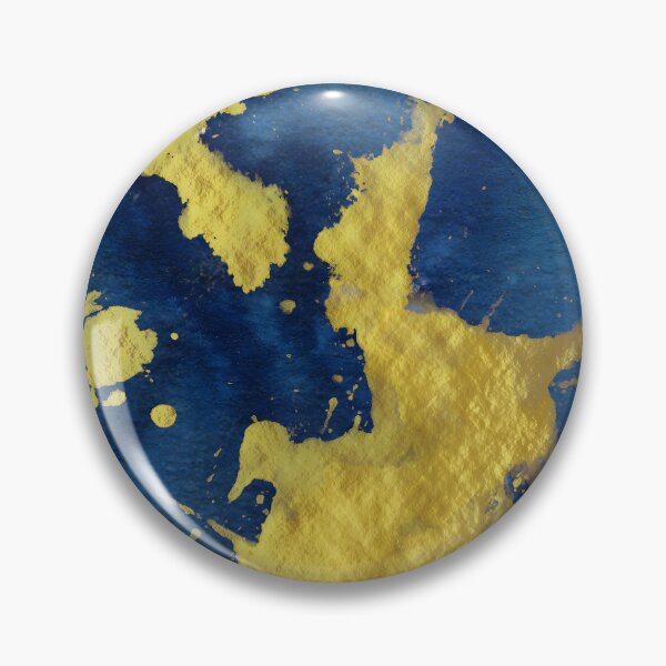 Artikelvorschau, Gold Foil Splash on Navy Blue - Modern Abstract Expressionism entworfen und verkauft von WaterColorCats1.