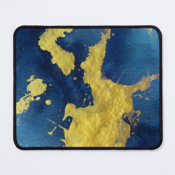 Item preview, Gold Foil Splash on Navy Blue - Modern Abstract Expressionism designed and sold by WaterColorCats1.