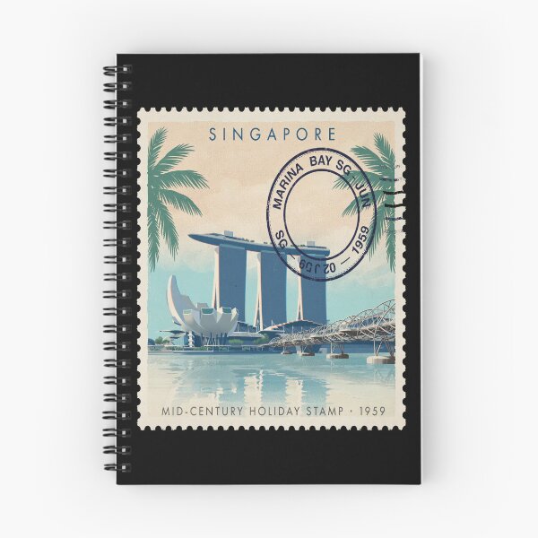 Item preview, Marina Bay Sands Singapore Skyline Waterfront Stamp Sticker designed and sold by stickercuffs.