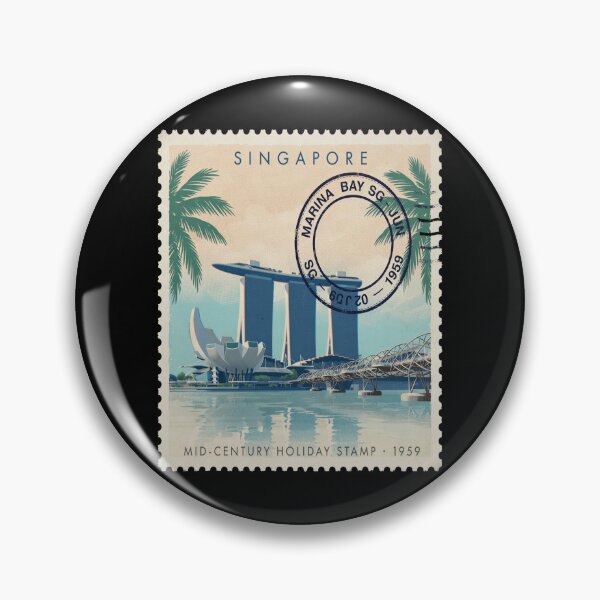 Item preview, Marina Bay Sands Singapore Skyline Waterfront Stamp Sticker designed and sold by stickercuffs.
