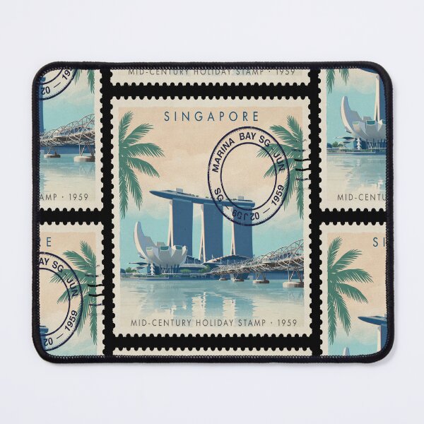 Item preview, Marina Bay Sands Singapore Skyline Waterfront Stamp Sticker designed and sold by stickercuffs.