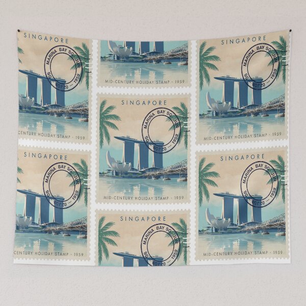 Item preview, Marina Bay Sands Singapore Skyline Waterfront Stamp Sticker designed and sold by stickercuffs.