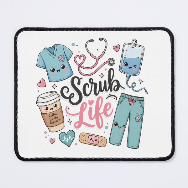 Item preview, Kawaii Scrub Life Doodle Collage designed and sold by teemix.