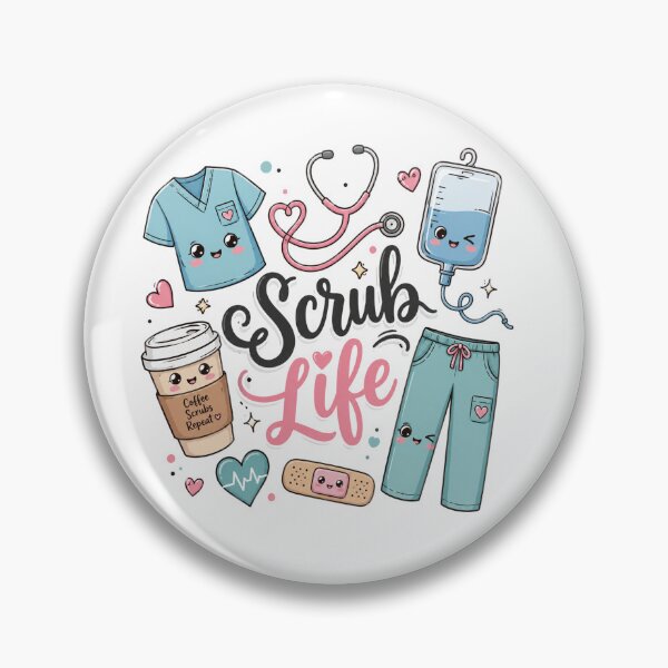 Item preview, Kawaii Scrub Life Doodle Collage designed and sold by teemix.
