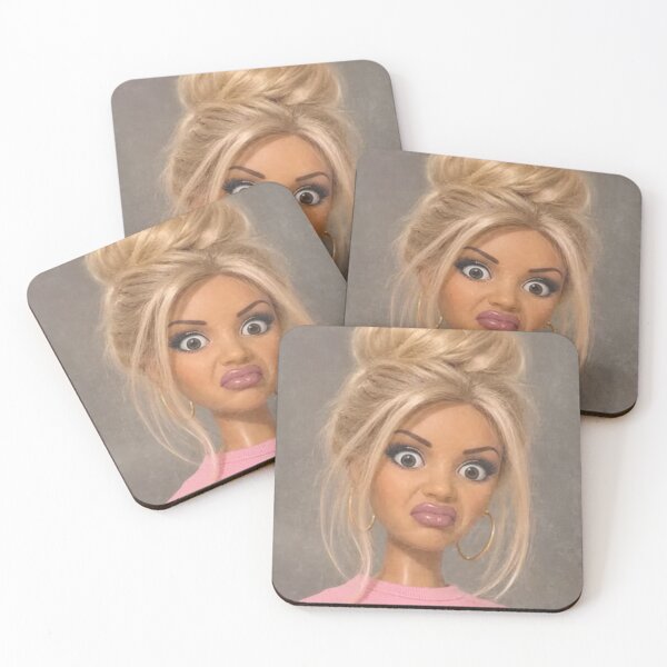 Item preview, Funny Shocked Doll Face Messy Bun Gold Hoops Meme designed and sold by Devilians92.