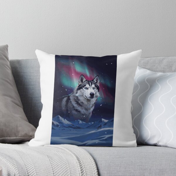 Item preview, Majestic Husky Beneath the Colorful Northern Lights designed and sold by Tomakurose01.