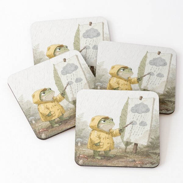 Item preview, Frog Weather Reporter Predicting More Rain Cottagecore Art designed and sold by PictorialWhimsy.