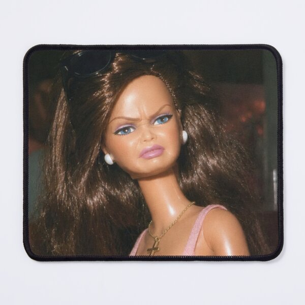 Item preview, Funny Disgusted Doll Face Sunglasses Pink Top Cross Necklace Meme designed and sold by Devilians92.