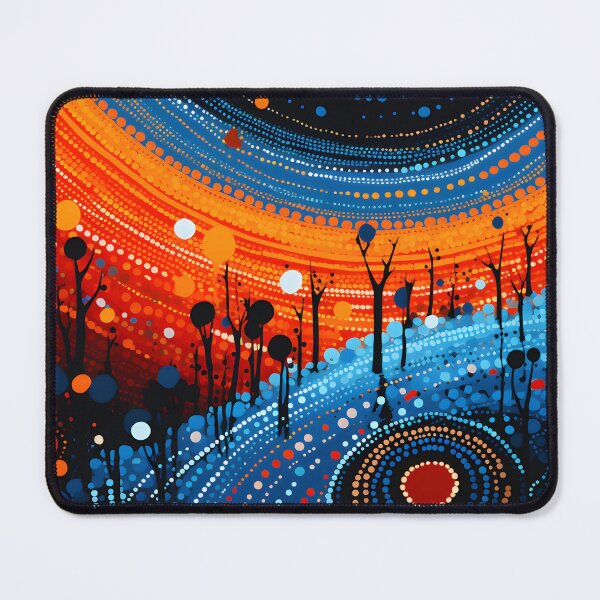 Item preview, Aboriginal Inspired Dot Art - Celestial Sunset Landscape designed and sold by GrinGalore.
