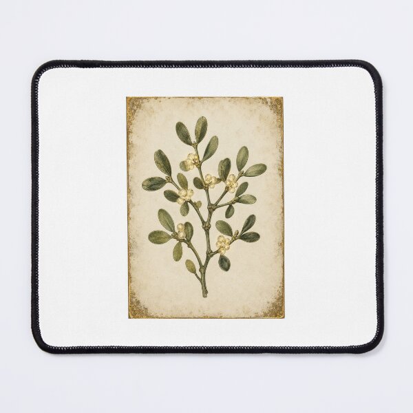 Item preview, Mistletoe Sprig | Yule Folklore Botanical Art | Winter Druid Gift designed and sold by Brackenlume Studio.