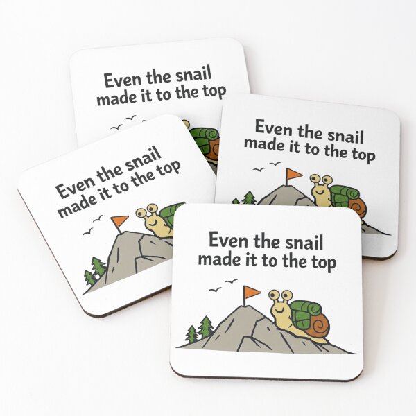 Item preview, Even the Snail Made It to the Top – Minimalist Hiking Humor Design designed and sold by GabeMountainArt.