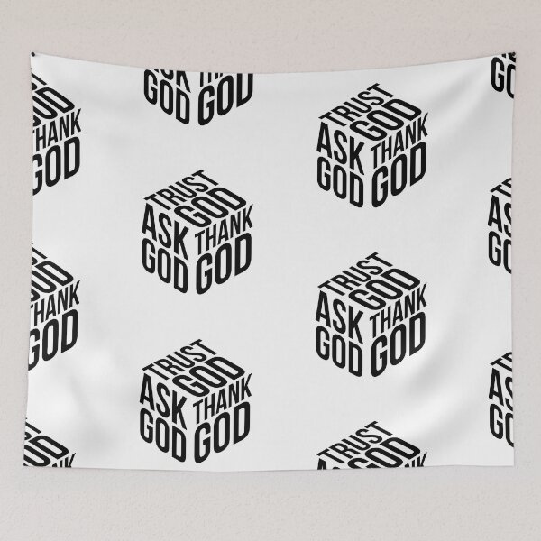 Item preview, Trust God. Ask God. Thank God  – Christian Faith Typography T-Shirt Design designed and sold by CrossCrafted.