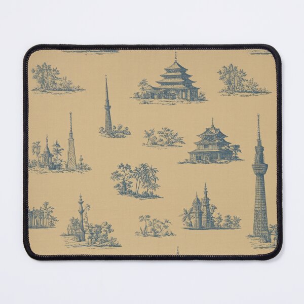 Item preview, Toile de Jouy - Tokyo - A Modern Interpretation Using AI designed and sold by SorryFrog.