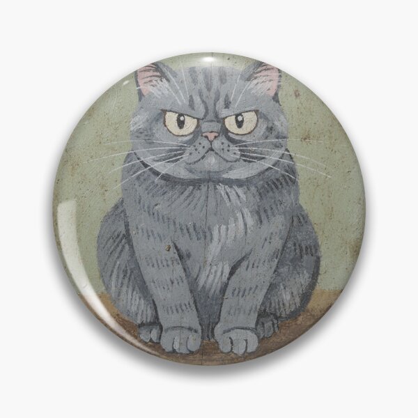 Item preview, Chartreux Cat Staring at Nothing at 4 AM Folk Art designed and sold by PictorialWhimsy.