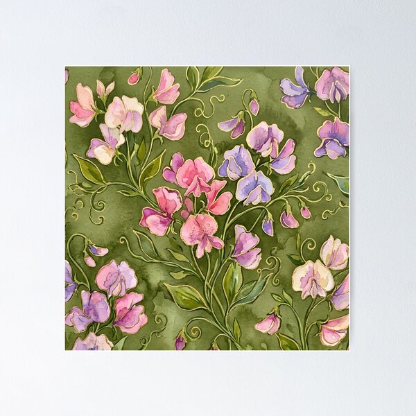 Item preview, Sweet Pea Flower  designed and sold by GraphicsClub.