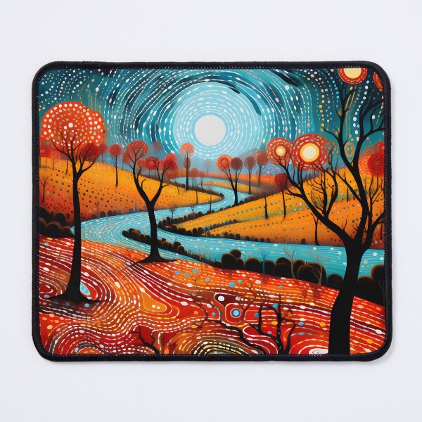 Item preview, Aboriginal Inspired Dot Art - Moonlit River Valley designed and sold by GrinGalore.