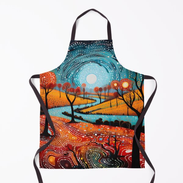 Item preview, Aboriginal Inspired Dot Art - Moonlit River Valley designed and sold by GrinGalore.