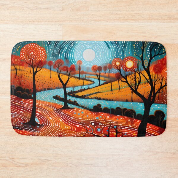Item preview, Aboriginal Inspired Dot Art - Moonlit River Valley designed and sold by GrinGalore.