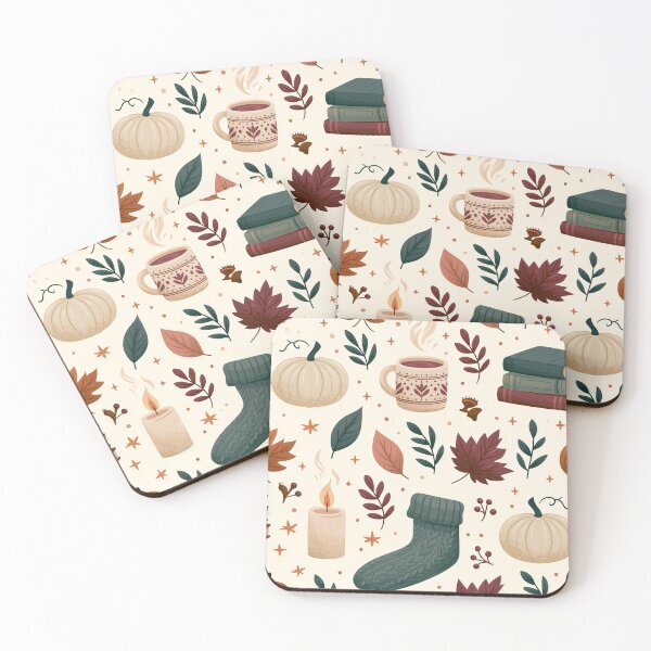 Item preview, Autumn patterns with pumpkins, books, candles, and leaves | Autumn design | Autumn pattern designed and sold by Schmidsi.