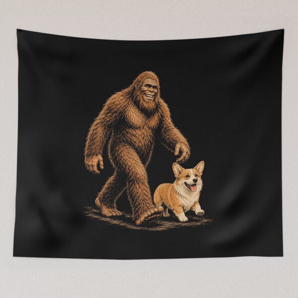 Item preview, Bigfoot with Corgi Dog designed and sold by CelidaBonde.
