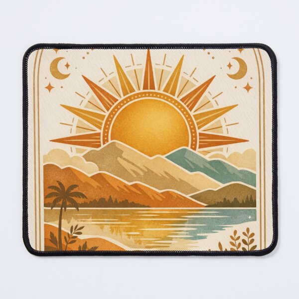 Item preview, Wanderlust - Find Yourself In Nature Boho Sun & Mountain Art designed and sold by Cerys-GS.