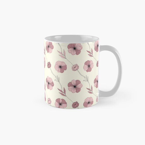 Item preview, Blush Pink Anemone Floral Line Pattern designed and sold by NuvoraNest.