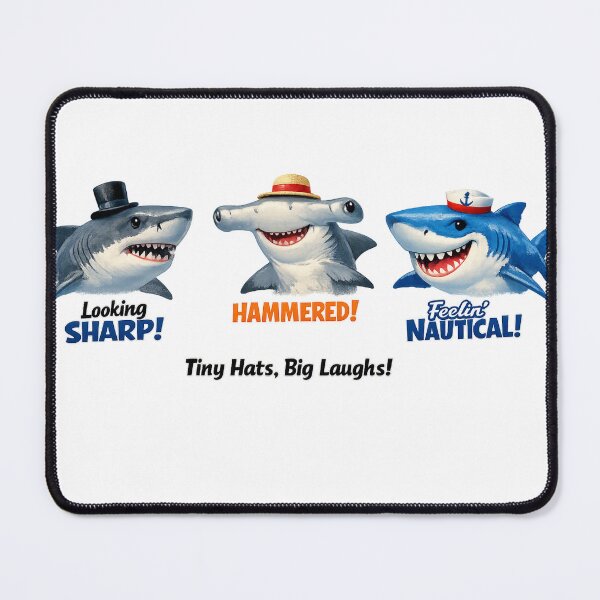 Item preview, Tiny Hat Sharks – Funny Ocean Humor Design designed and sold by EdgeSphere.