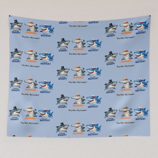 Item preview, Tiny Hat Sharks – Funny Ocean Humor Design designed and sold by EdgeSphere.