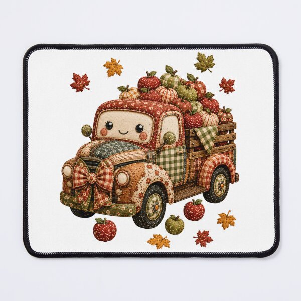 Item preview, Cute Autumn Vintage Patchwork Farm Truck Illustration designed and sold by DecoVibe.