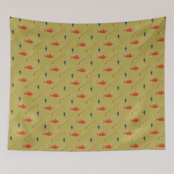 Item preview, Fishing on green designed and sold by reneesillus.