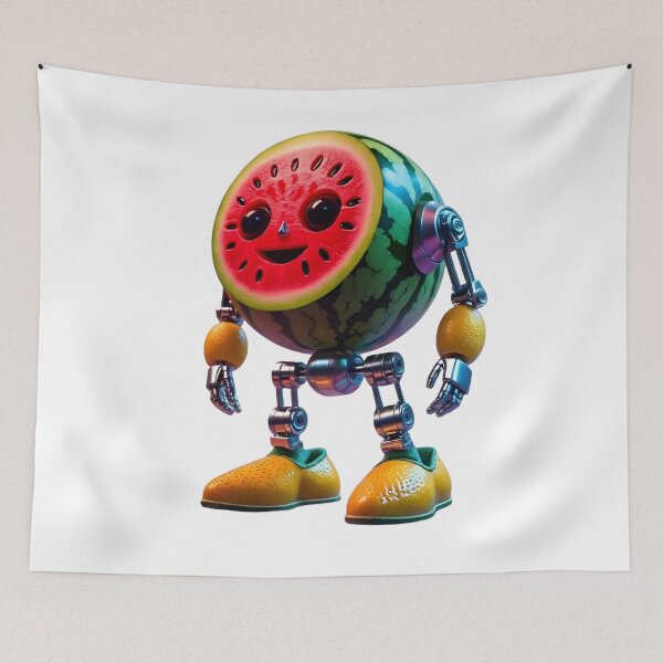 Item preview, Cute Watermelon Robot Character Art designed and sold by Sem_Bregs.