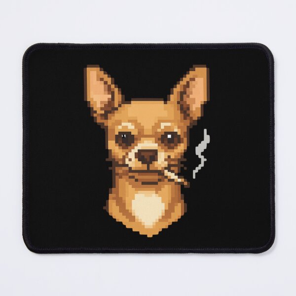 Item preview, Smoking Chihuahua Pixel Art designed and sold by dudelinart.