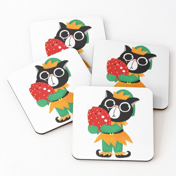 Item preview, Elf Cat Cute Kawaii Christmas Holiday Strawberry  designed and sold by InOtterNew.