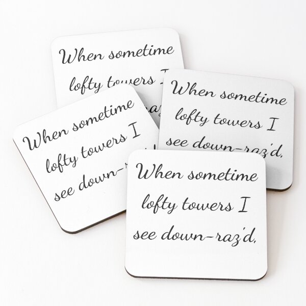 Item preview, “When sometime lofty towers I see down-raz'd,” - handwriting black designed and sold by ariksworld.