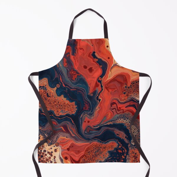 Item preview, Fluid Marble Acrylic Pour Terracotta Indigo Abstract Pattern designed and sold by GrinGalore.