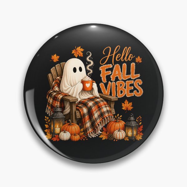 Item preview, Hello Fall Vibes Cozy Ghost Pumpkin Aesthetic designed and sold by SchowalterWalla.