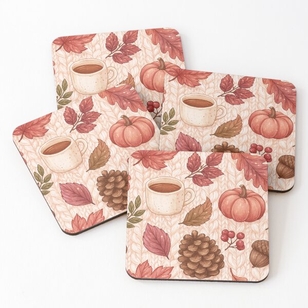 Artikelvorschau, Herbstliches Design auf hellem Strickhintergrund I Herbstmuster entworfen und verkauft von Schmidsi.