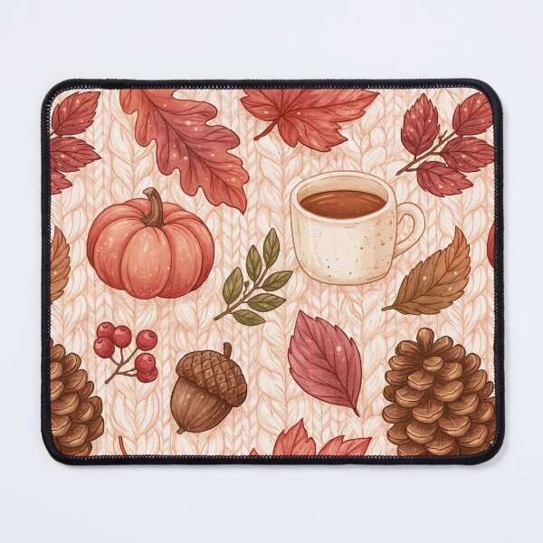Item preview, Autumnal design on a light knitted background | Autumn pattern designed and sold by Schmidsi.