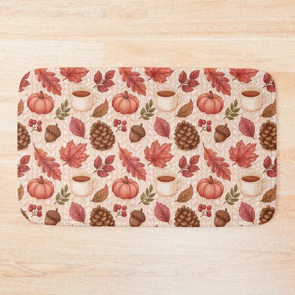 Item preview, Autumnal design on a light knitted background | Autumn pattern designed and sold by Schmidsi.