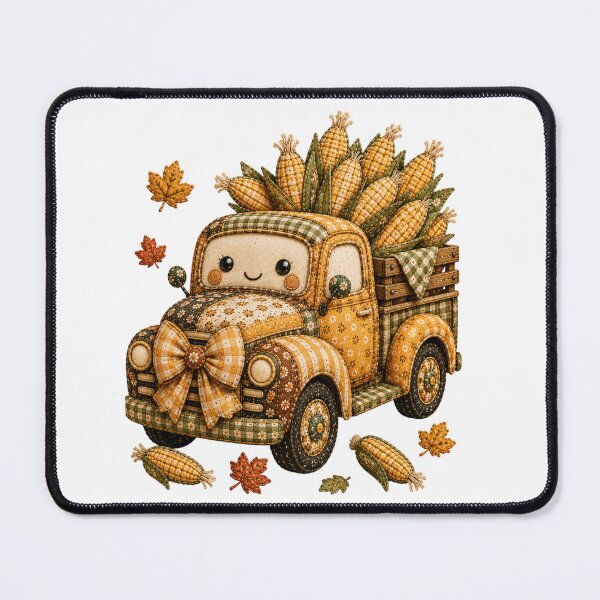 Item preview, Cute Autumn Harvest Corn Vintage Patchwork Truck designed and sold by DecoVibe.