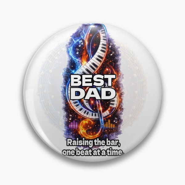 Item preview, Best Dad Music Lover – Piano Treble Clef Fire & Ice | Raising the Bar One Beat at a Time | Father's Day Gift designed and sold by A-T-H.