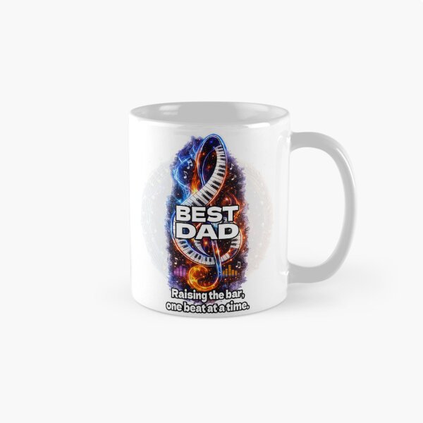 Item preview, Best Dad Music Lover – Piano Treble Clef Fire & Ice | Raising the Bar One Beat at a Time | Father's Day Gift designed and sold by A-T-H.