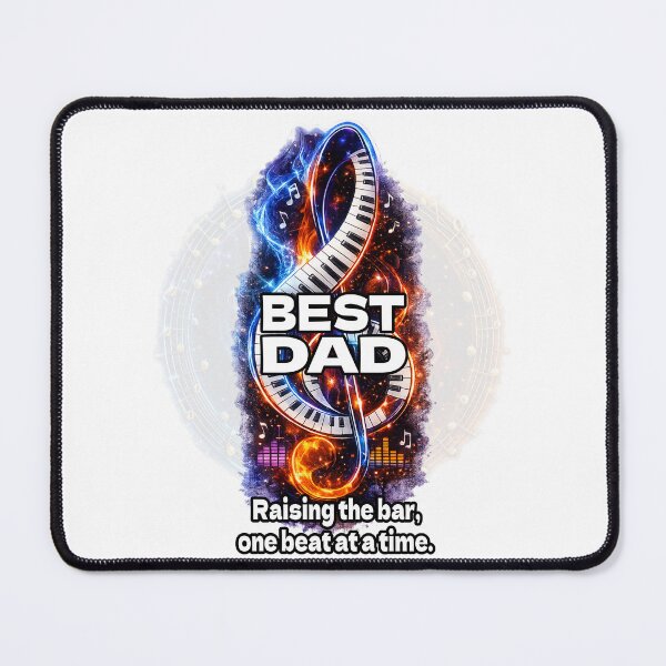 Item preview, Best Dad Music Lover – Piano Treble Clef Fire & Ice | Raising the Bar One Beat at a Time | Father's Day Gift designed and sold by A-T-H.