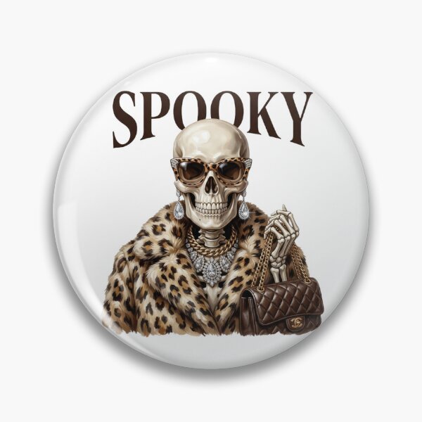 Item preview, Glam Spooky Fashion Skeleton Wearing Leopard Coat And Luxury Handbag designed and sold by raedattia.