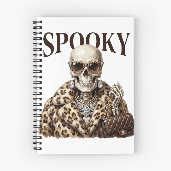 Item preview, Glam Spooky Fashion Skeleton Wearing Leopard Coat And Luxury Handbag designed and sold by raedattia.