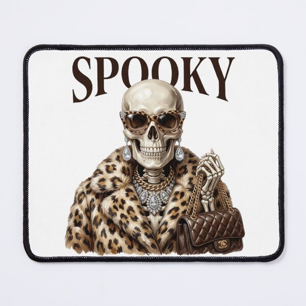 Item preview, Glam Spooky Fashion Skeleton Wearing Leopard Coat And Luxury Handbag designed and sold by raedattia.