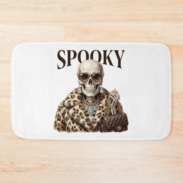 Item preview, Glam Spooky Fashion Skeleton Wearing Leopard Coat And Luxury Handbag designed and sold by raedattia.