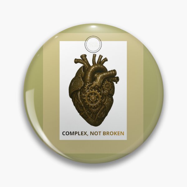Item preview, Camiseta Complex Not Broken – Diseño minimalista de corazón mecánico, estilo urbano con mentalidad fuerte designed and sold by NIEWIDAC.studio.