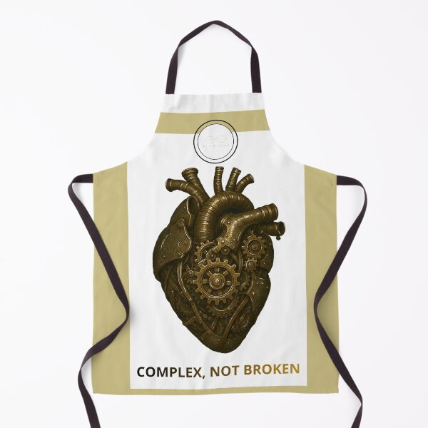 Aperçu de l'œuvre T-shirt Complex Not Broken – Design minimaliste de cœur mécanique, streetwear pour un esprit fort créée et vendue par NIEWIDAC.studio.